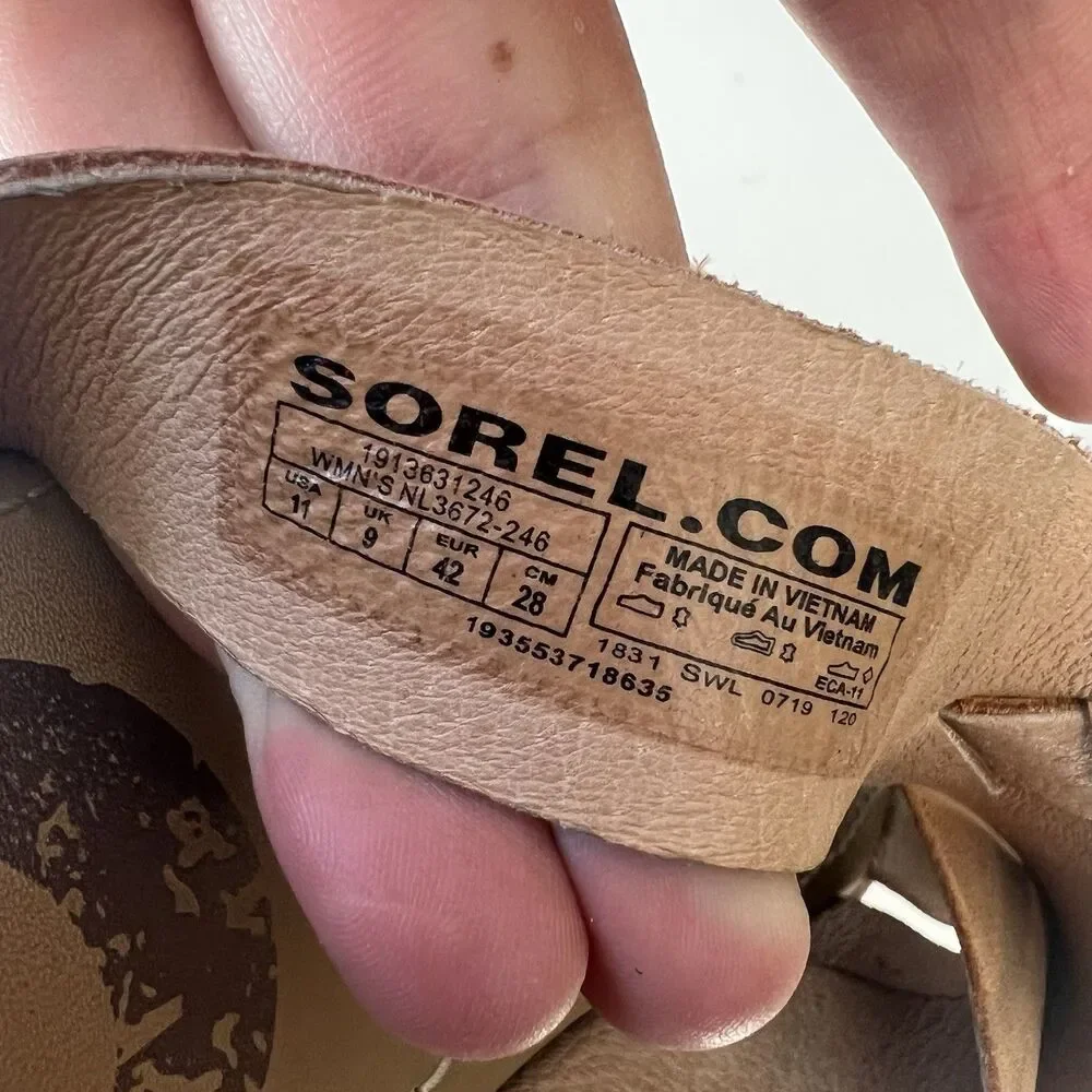 Sorel‎ Ella Slide Sandal Women’s 11 Slip On Leather Strappy - Picture 6 of 6